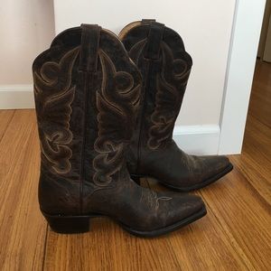 J.B. DILLON GOAT LEATHER SNIP TOE WESTERN BOOTS 9